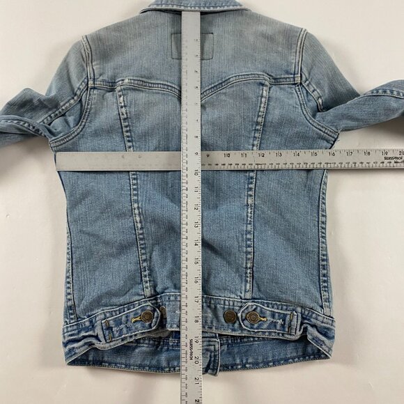 Abercrombie & Fitch Denim Jean Jacket Women's XS Blue Trucker Stretch - Picture 11 of 16